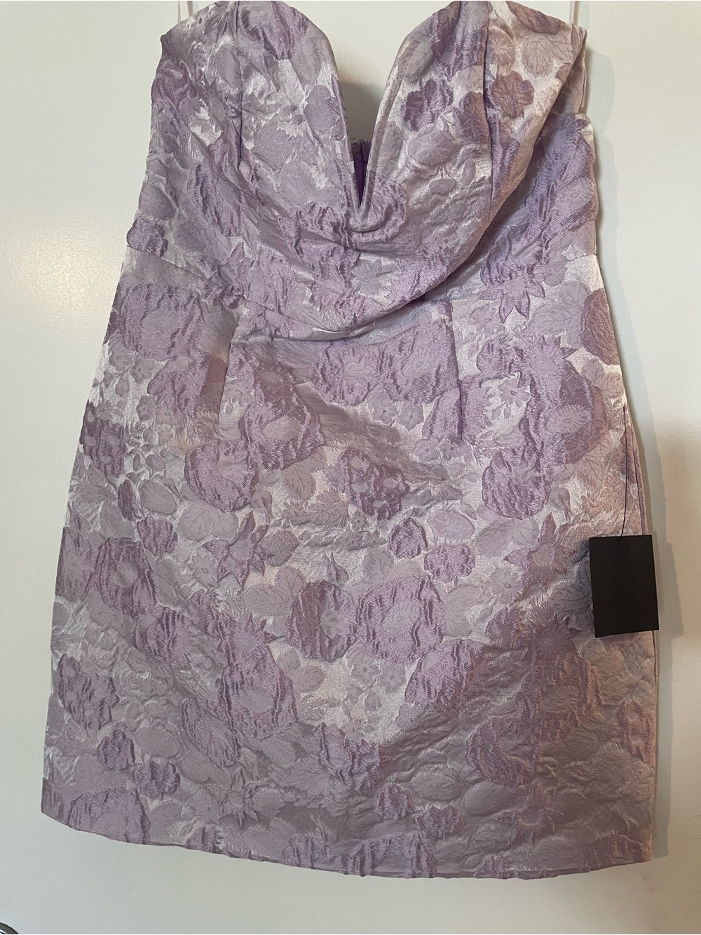 NWT Lulus Lavender Floral Jacquard Strapless Mini Dress M